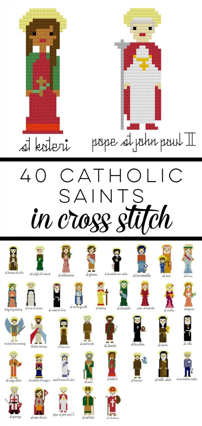 Pray for Us Free Cross Stitch Pattern | Catholic Sprouts