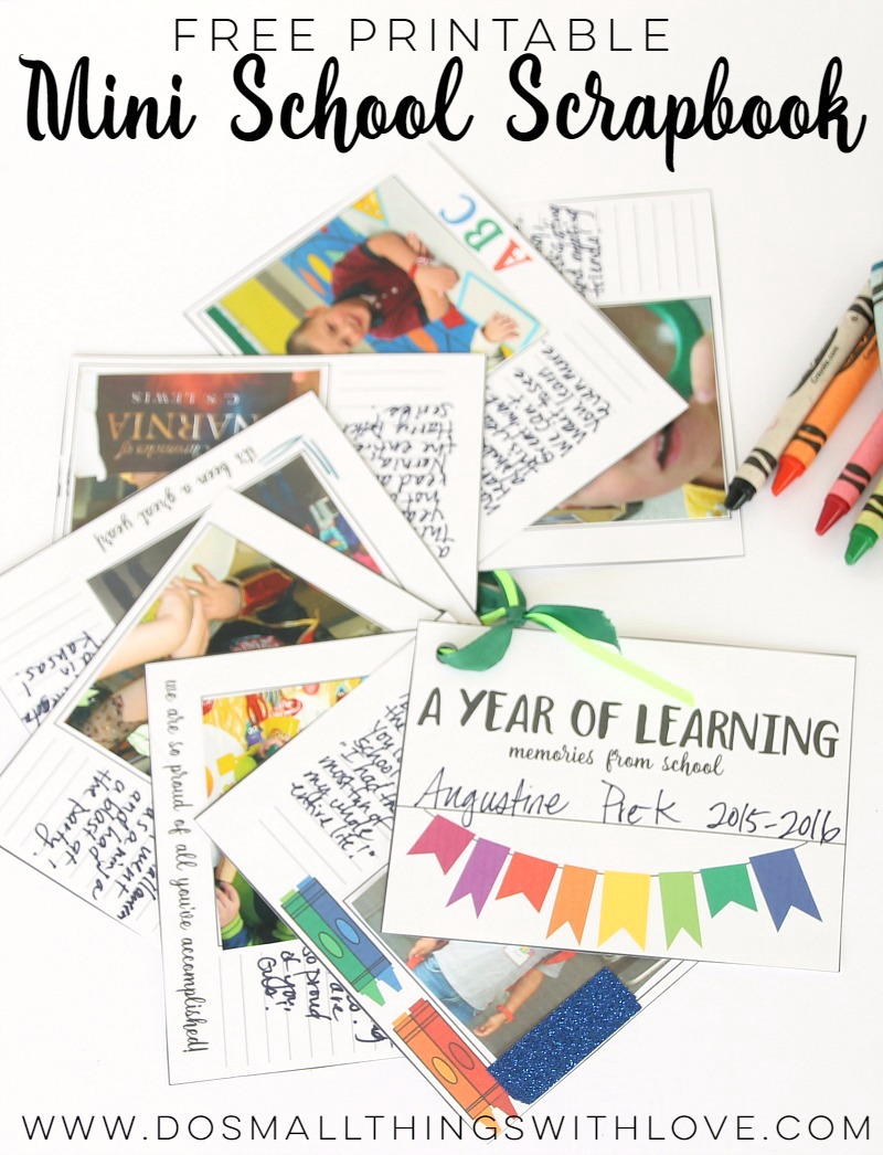 Free Printable Mini School Year Scrapbook