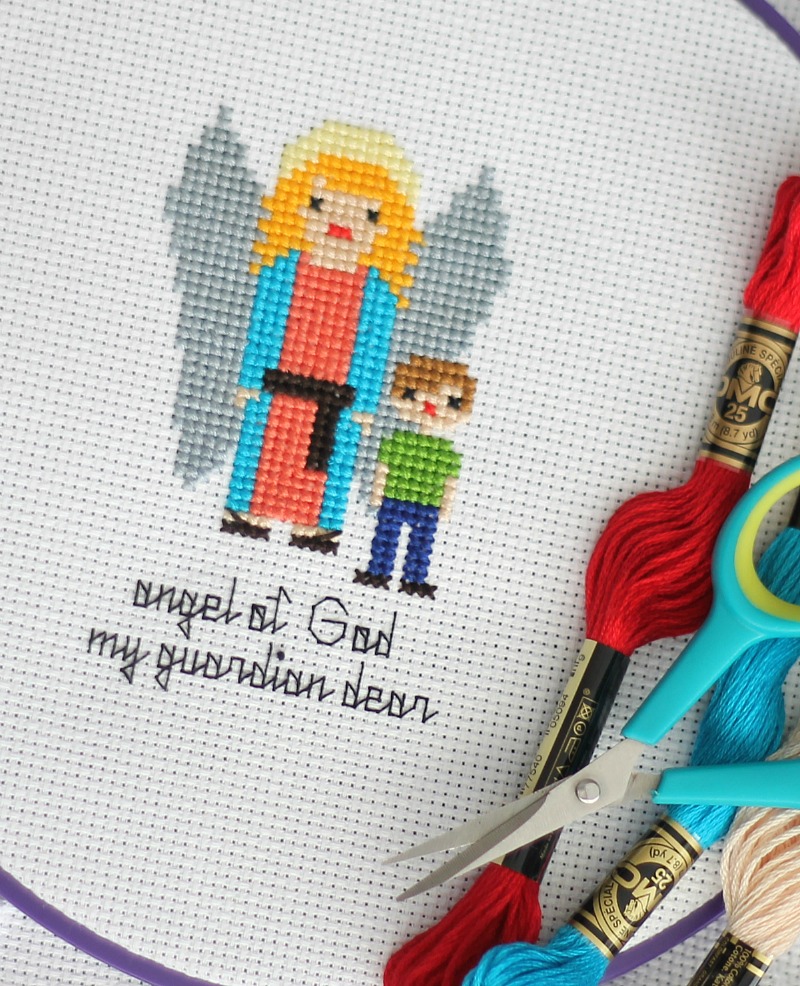 Guardian Angel Cross Stitch Patterns Free Full Color Cross Stitch Patterns Guardian Angels