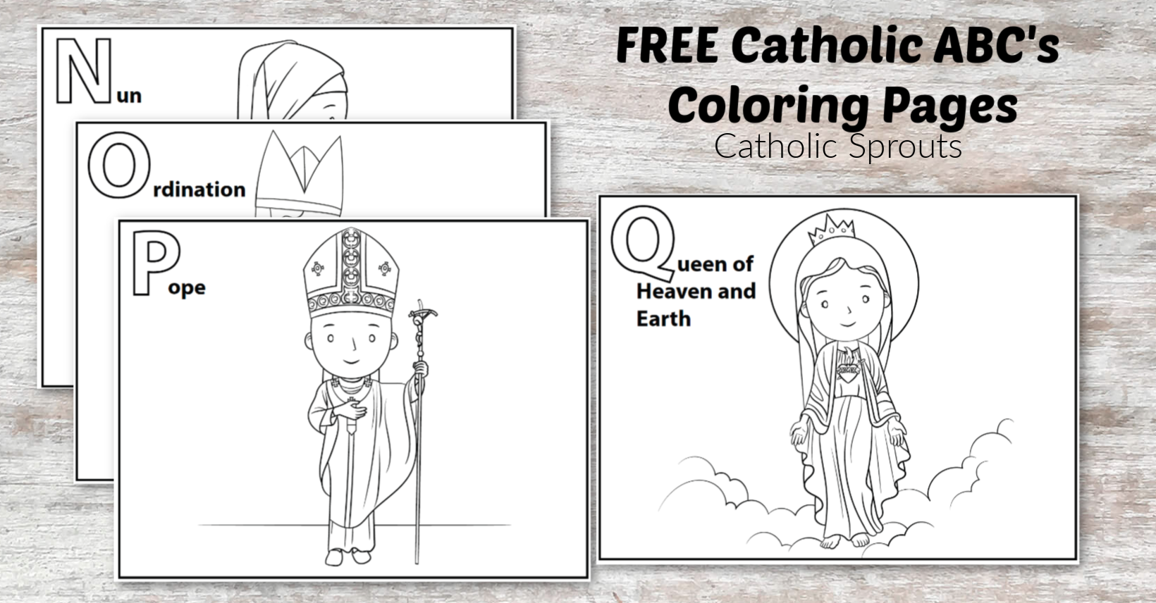 Catholic ABC Coloring Pages